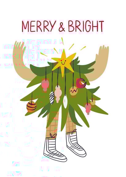 Cute Christmas Card - Merry and Bright created by Victoria