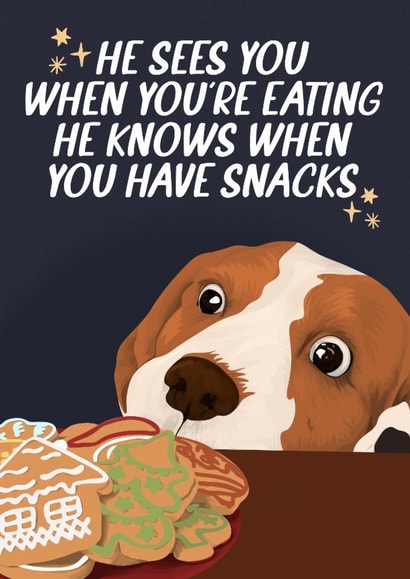 Funny Christmas Card - Dog and Cookies created by Pink + Pip