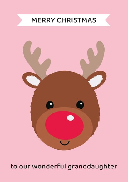Cute Christmas Card - wonderful Granddaughter - Reindeer created by Paper Heart Designs