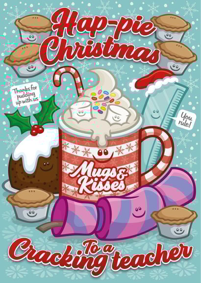 Hap-pie Christmas To A Cracking Teacher Fun Pun Card created by Ant Creations