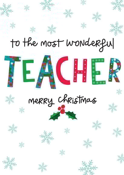 Heartfelt Christmas Card - Teacher created by The Boy and the Bear