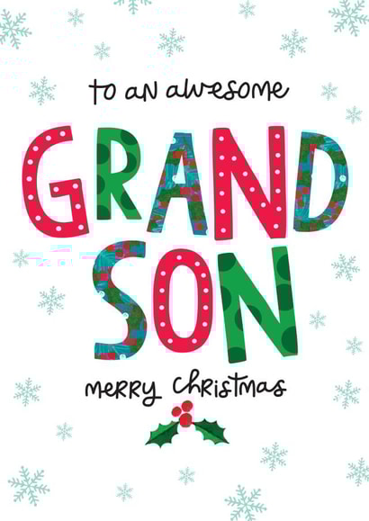 Heartfelt Christmas Card - Grandson created by The Boy and the Bear