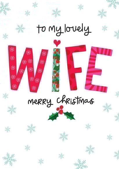 Heartfelt Christmas Card - Wife created by The Boy and the Bear