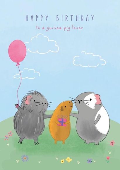 Cute Birthday Card - Guinea Pig Lover created by Little Stringers