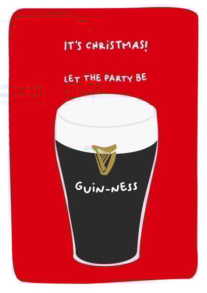 A punny Christmas card to send to a Guinness lover created by PaperJam Print Co.