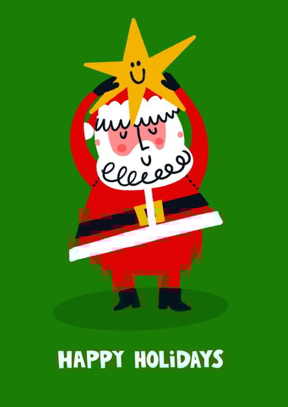 Funny Christmas Card - Santa Claus Star created by Lucy Maggie Designs