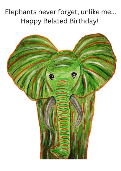 Cute belated birthday card for friend / significant other created by Julia Herd