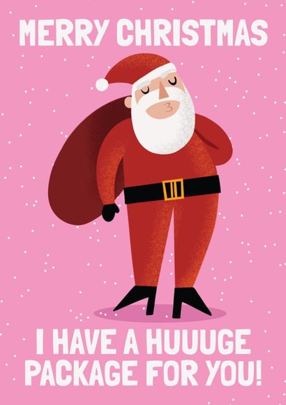 Naughty Christmas Card - Package Pun - For Her created by AbiGoLucky