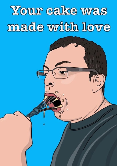 come dine with me birthday card created by C.W ILLUSTRATIONS