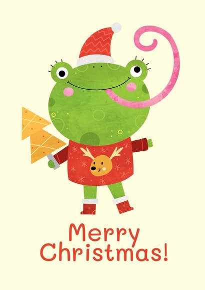 Merry Christmas funny frog created by Nastya Rizaeva