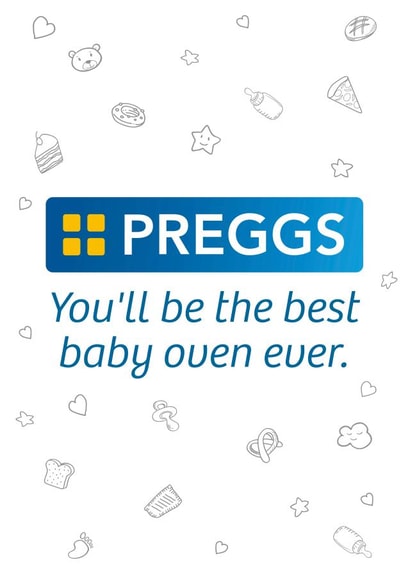 Funny Pregnancy Card - Preggs - Greggs created by Superlush Cards