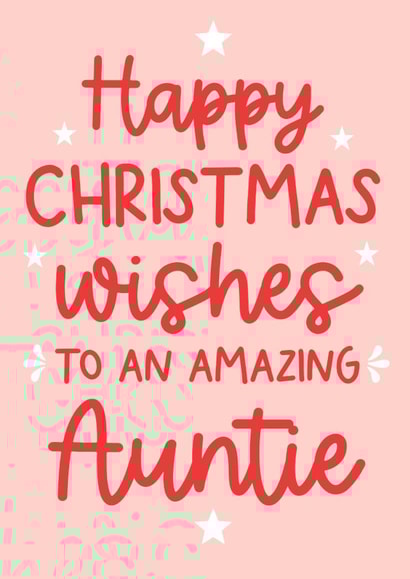 A cute and modern card to send to your amazing Auntie this Christmas created by Word Up Creative