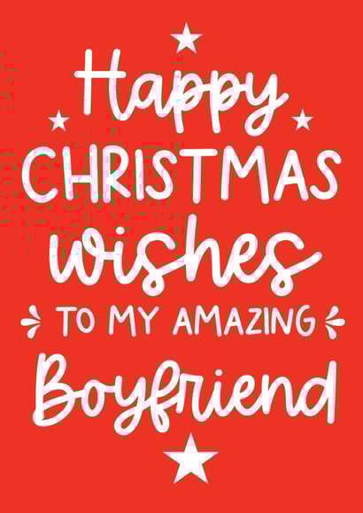 A cute and modern card to send to your amazing boyfriend this Christmas created by Word Up Creative