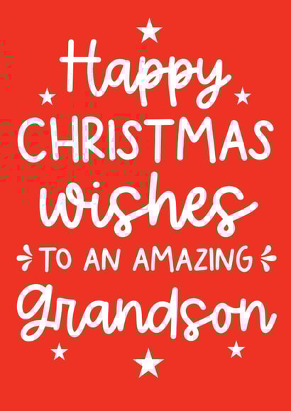 Cute Christmas Card for an Amazing Grandson created by Word Up Creative