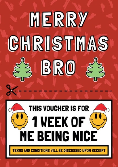 Funny Christmas Card - Brother - Nice Voucher created by AbiGoLucky