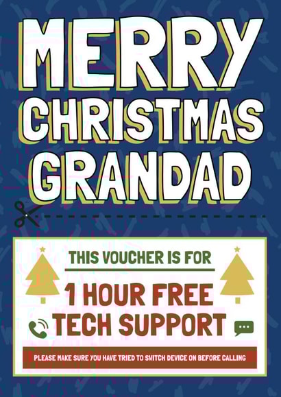 Funny Christmas Card - Grandad - Tech Support Voucher created by AbiGoLucky