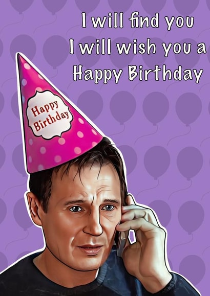 Liam Neeson Birthday card - Taken created by C.W ILLUSTRATIONS