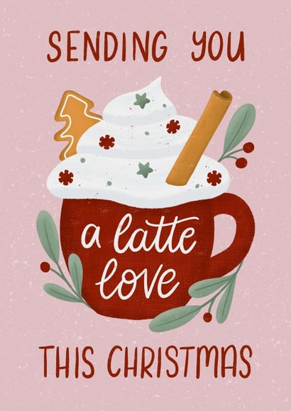 Cute Christmas pun card for coffee lover created by The Lettering Tree