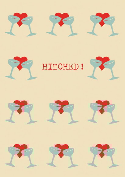 Cute Wedding Card - Hitched created by Poet and Painter