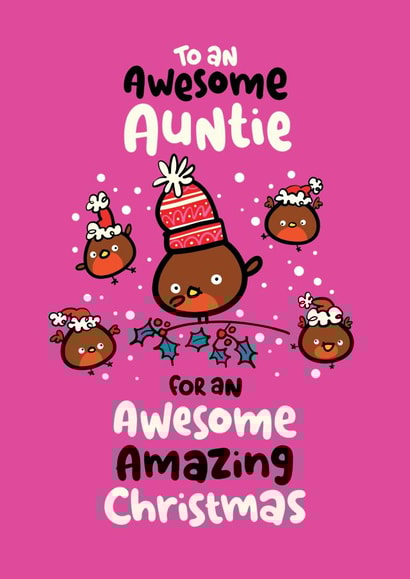Cute Christmas Card - Auntie created by Pink wink