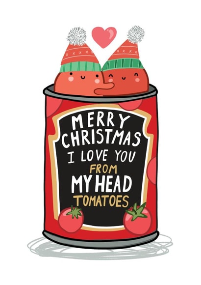 Cute Christmas Card - Partner - Head To-Matoes created by Forever Funny
