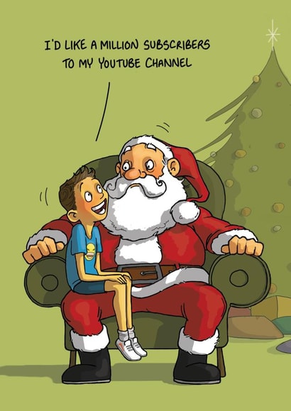 Funny Christmas Card - One Million Subscribers created by Bryony Jackson Walters
