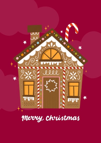 Pretty Christmas Card - Gingerbread House created by katie illustrated