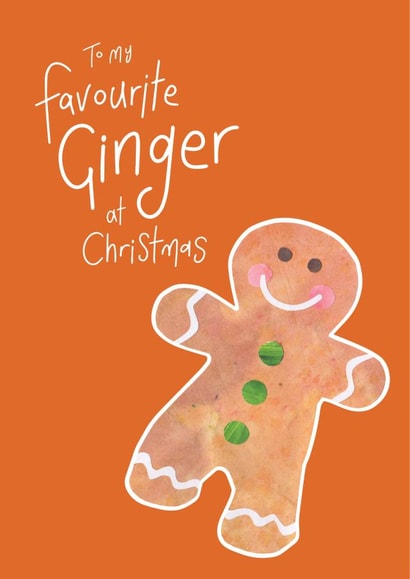 Favourite Ginger at Christmas card - Ginger boyfriend - Ginger girlfriend created by Under the Willow Tree