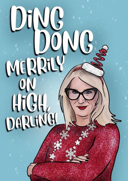 Funny Christmas Card - Val Garland Glow Up - Ding Dong created by I Draw Stuff
