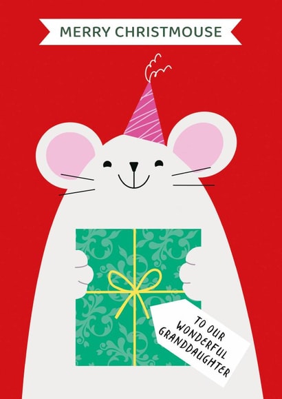 Cute Christmas Card - Granddaughter - Merry Christmouse created by Paper Heart Designs