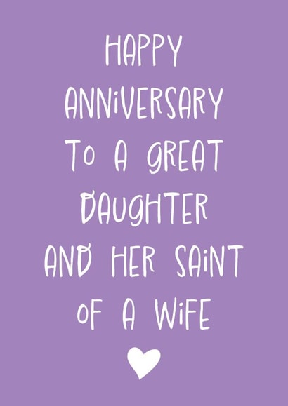 Funny Anniversary Card - Daughter and Wife - Saint created by size3art