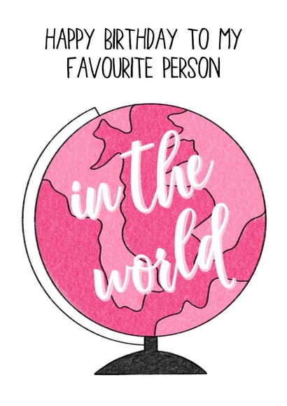 Cute Favourite Person in The World Birthday Card for Best Friend, Girlfriend created by Gemma Jones