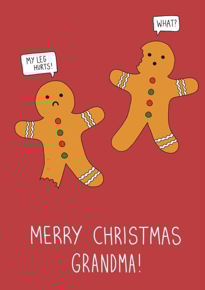 Funny Christmas Card - Grandma - Gingerbread Men created by Pen and Puns