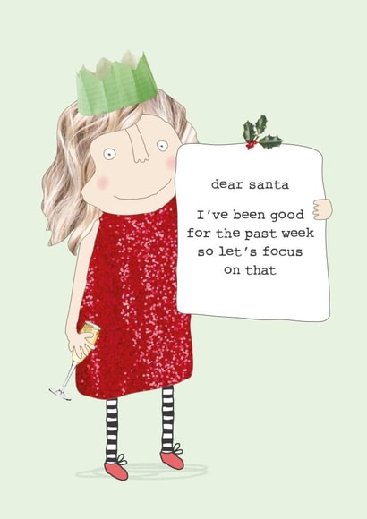 Funny Christmas Card - for friends, for family, for mum - Christmas List Design created by Rosie Made A Thing