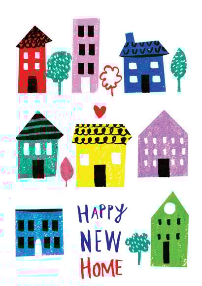 Happy New Home Card - Cute Doodle Design created by Rosie & Radish