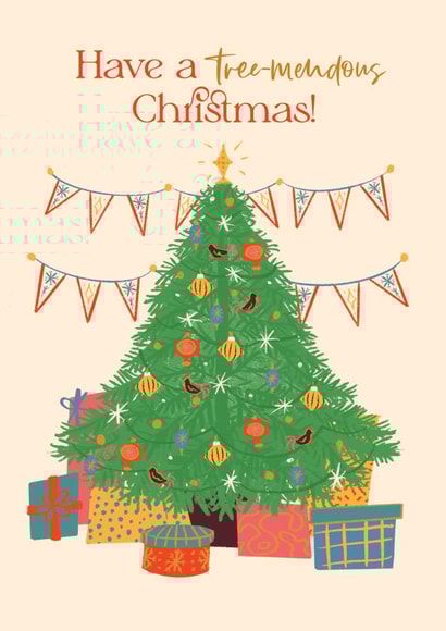 Pretty & Punny Christmas card - Have a Tree-Mendous Christmas created by Quitting Hollywood