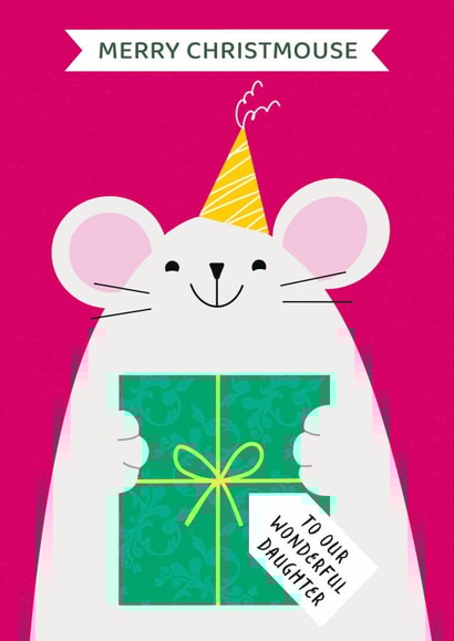 Merry Christmouse - cute Christmas card for daughter created by Paper Heart Designs