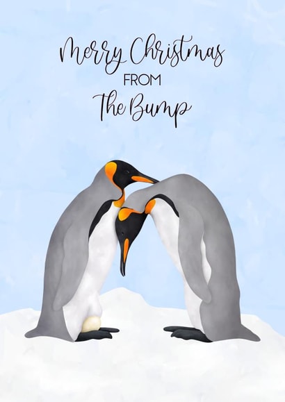 Cute Christmas Card - From the Bump - Penguins created by Kirsty Custard Arts