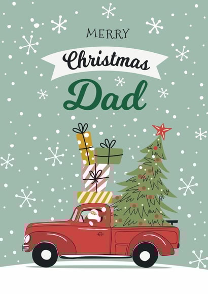 Cute Christmas Card - Dad - Santa's Driving created by Geordies Love Gin