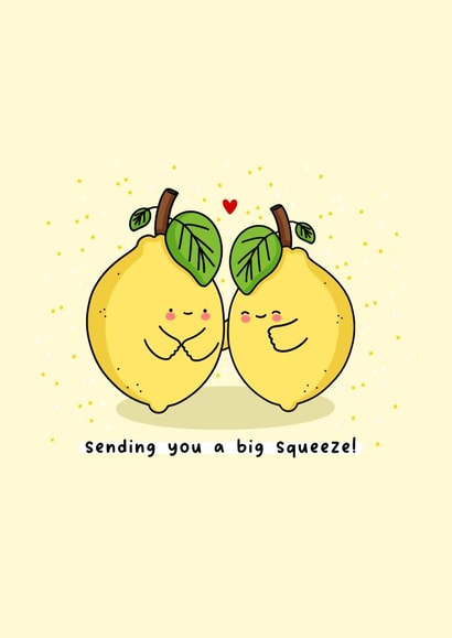 Cute Thinking of You Card - Big Squeeze - Lemons created by Rosalie Perl