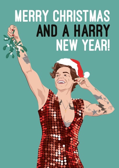 Celebrity Christmas Card - Harry Styles created by Quitting Hollywood