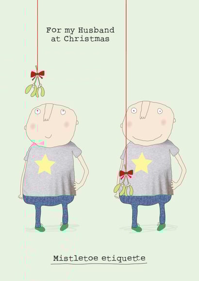 Funny Christmas Card - for your husband - a special festive etiquette card created by Rosie Made A Thing