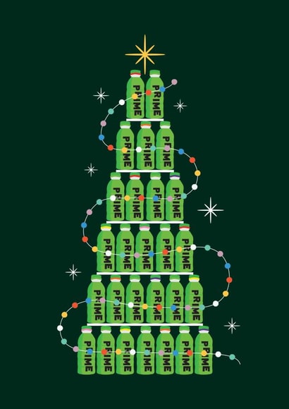 Christmas Card for Teenagers – Prime Bottle Christmas Tree created by Joyful Joyful