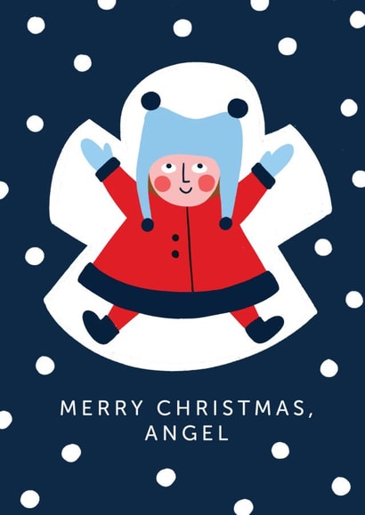 Cute Snow Angel Child Christmas Card created by Lucy Maggie Designs