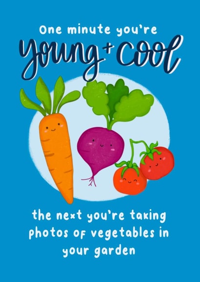 Cute Vegetable birthday card - for gardening friends and family created by Dolli Does Design