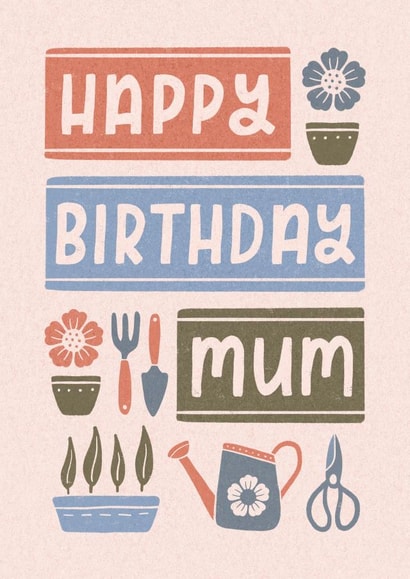 Pretty hand lettered card - for a mum who loves gardening! created by The Lettering Tree
