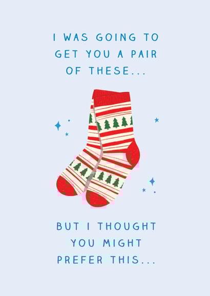 Funny Christmas Socks Surprise Card - for Gifting Tickets, Experiences, Holidays - Socks for Christmas Joke created by The Cake Thief