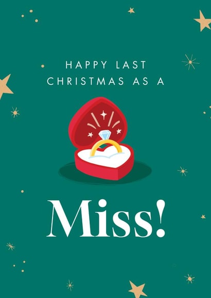 Keepsake Christmas Card for Her - Last Christmas As a Miss created by The Cake Thief