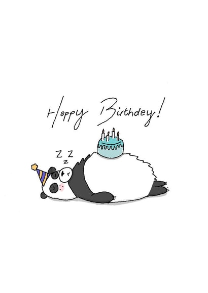 Cute Birthday Card - Sleeping Panda created by Aweirdandwonderful🍄