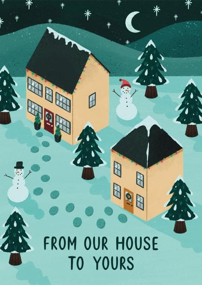 Cute and Classic Christmas Card – Festive Houses – From Our House To Yours created by Chloe  Tyler